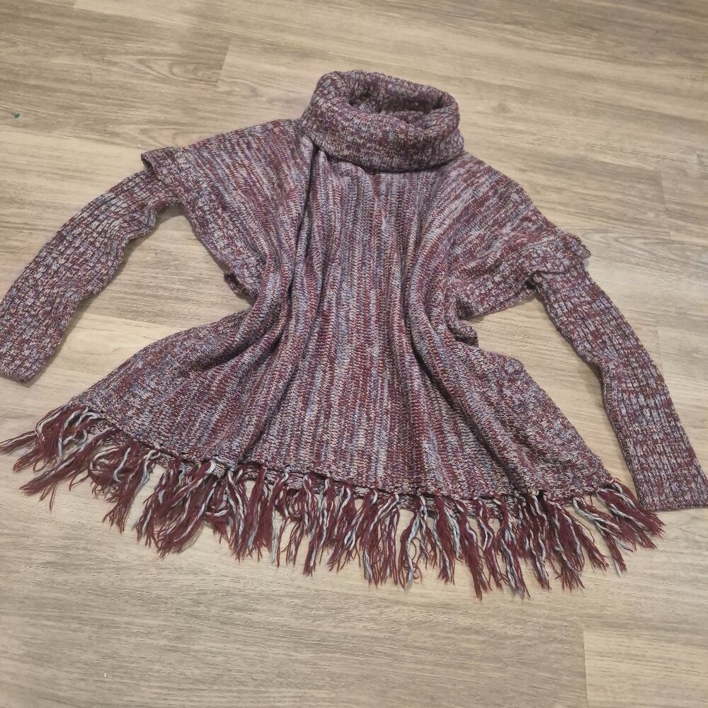 Hem & Thread Poncho Turtleneck